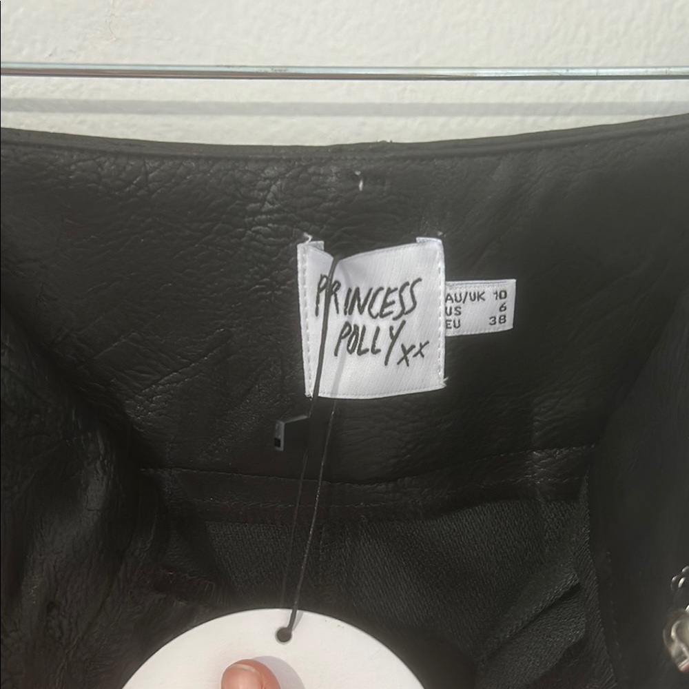 Edgy Grunge Emporium PU Mini Skirt Black Faux Leather NWT - Picture 8 of 10